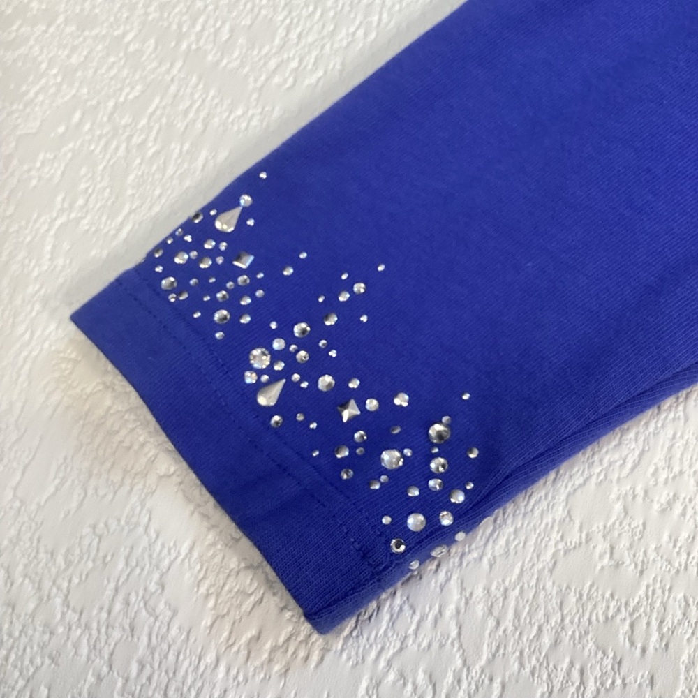 Quacker Factory Rhinestone Embellished Button Front Cardigan Blue‎ Medium - Picture 10 of 13